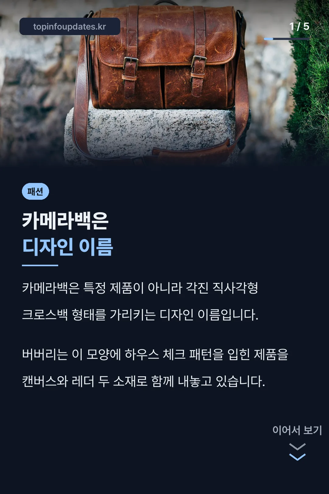 카메라백은 디자인 이름