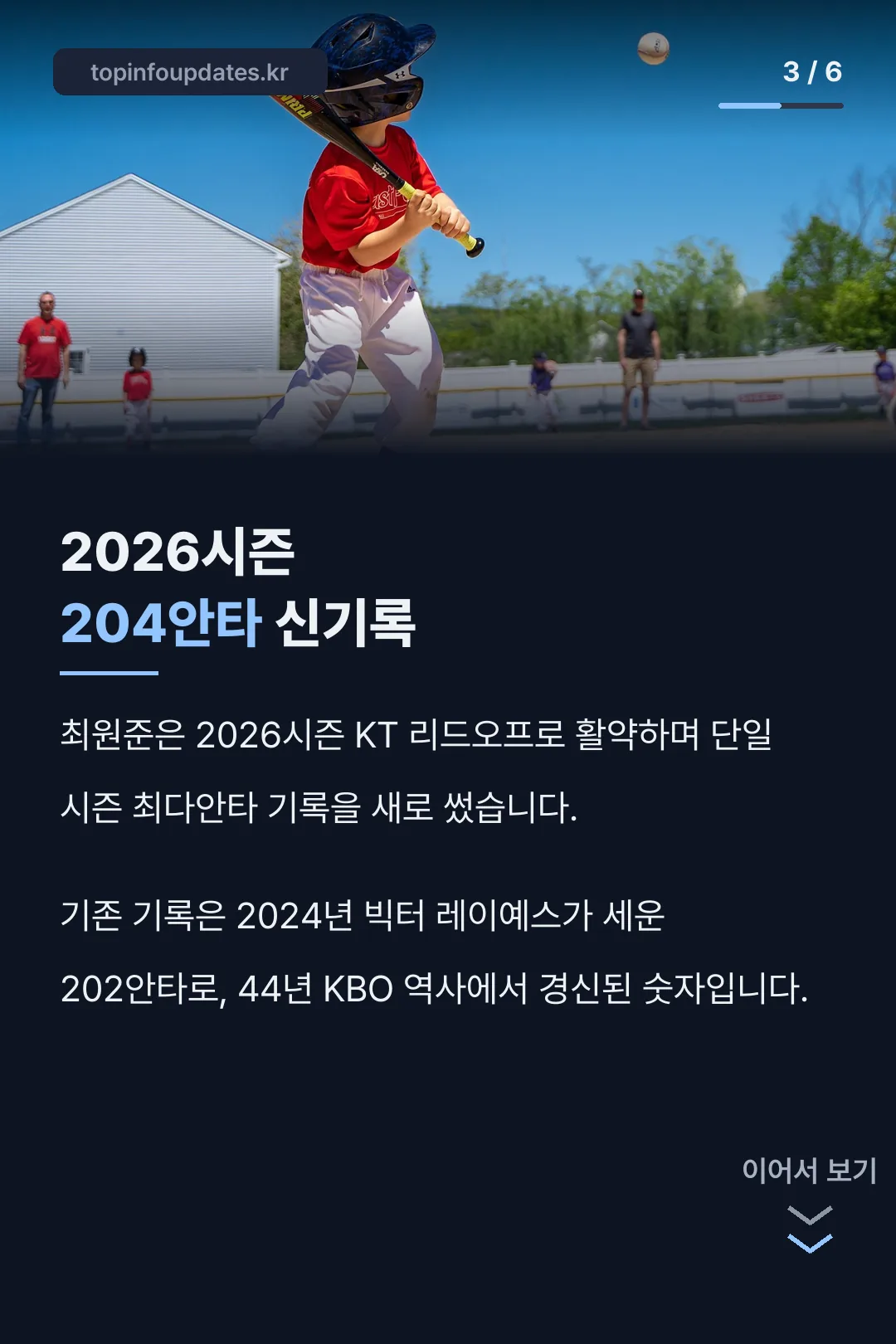 2026시즌 최다안타 기록