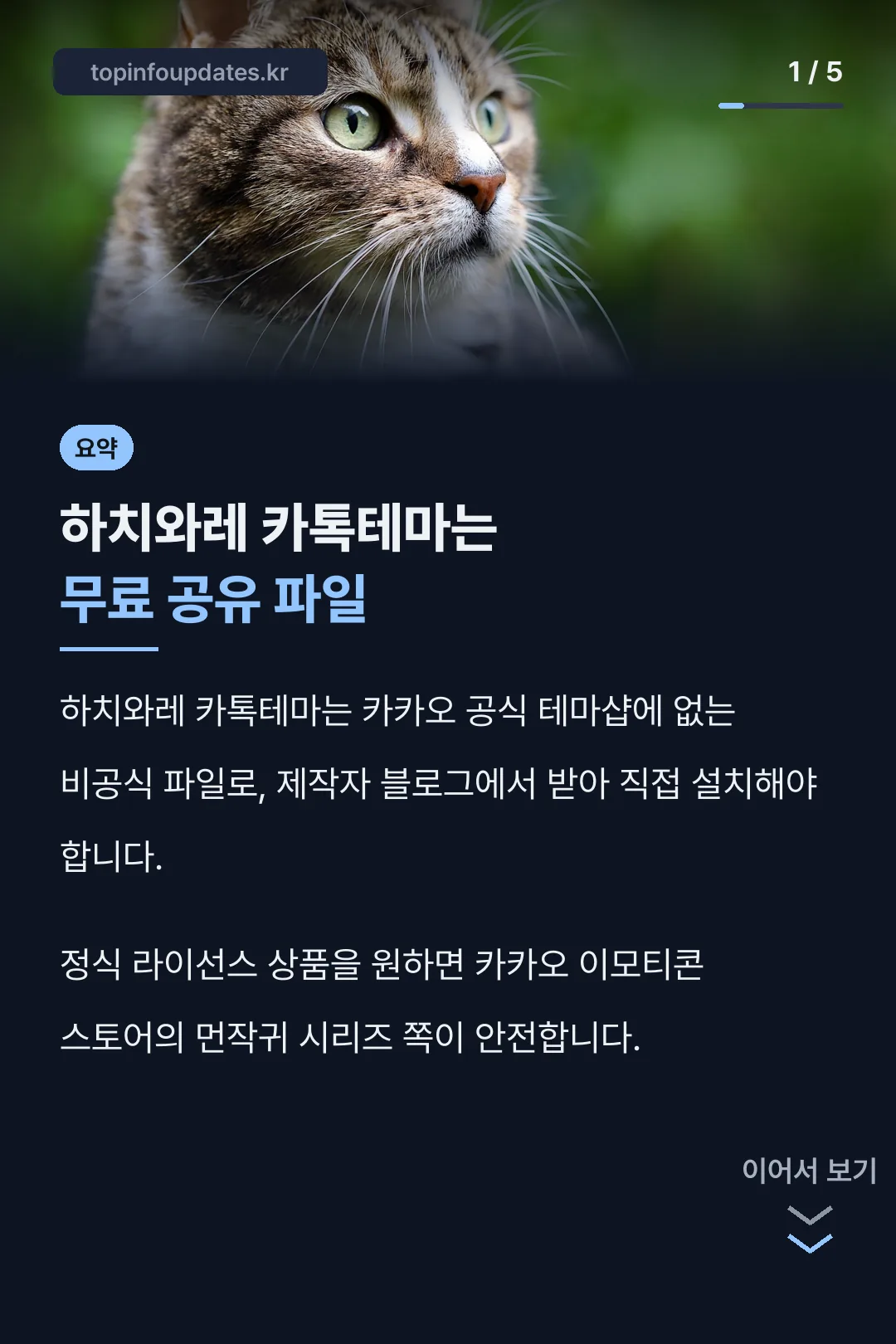 하치와레 카톡테마 정체 요약